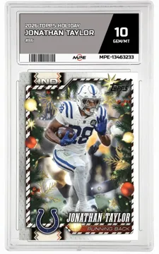 2026 TOPPS HOLIDAY #86 JONATHAN TAYLOR MPE 10 GEM/MT — graded card up for auction