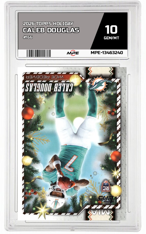 2026 TOPPS HOLIDAY #166 CALEB DOUGLAS MPE 10 GEM/MT — graded card auctioned from the MPE vault