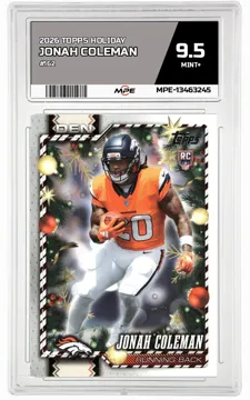 2026 TOPPS HOLIDAY #162 JONAH COLEMAN MPE 9.5 MINT+ — graded card up for auction
