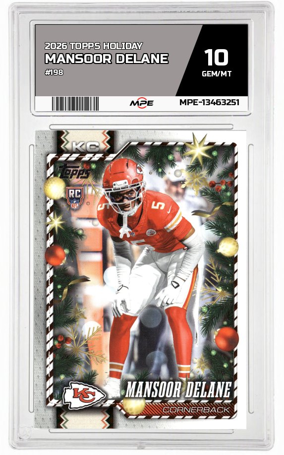 2026 TOPPS HOLIDAY #198 MANSOOR DELANE MPE 10 GEM/MT — graded card auctioned from the MPE vault