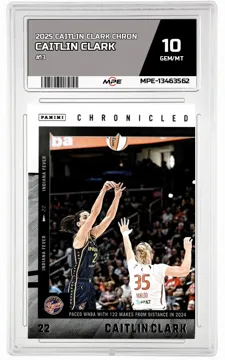 2025 CAITLIN CLARK CHRON #13 CAITLIN CLARK MPE 10 GEM/MT — graded card up for auction