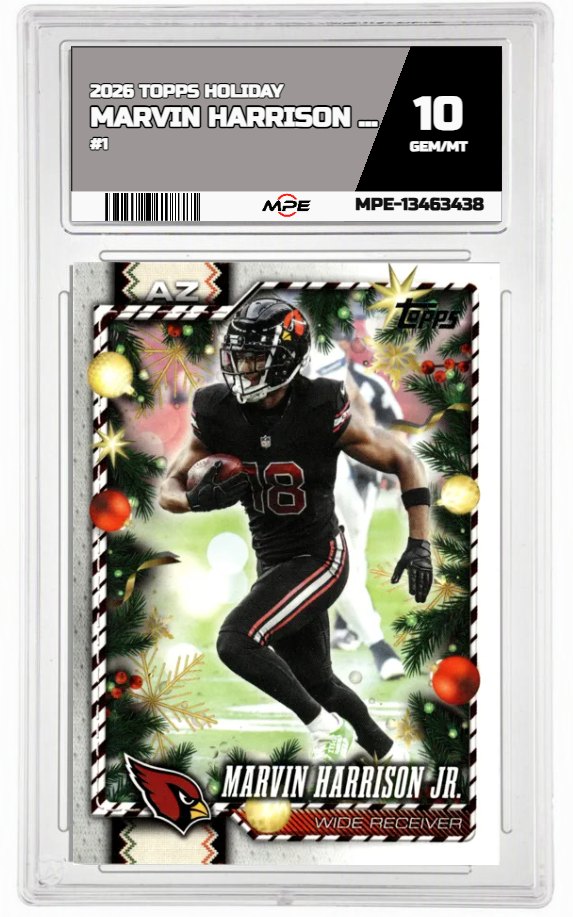 2026 TOPPS HOLIDAY #1 MARVIN HARRISON JR. MPE 10 GEM/MT — graded card auctioned from the MPE vault