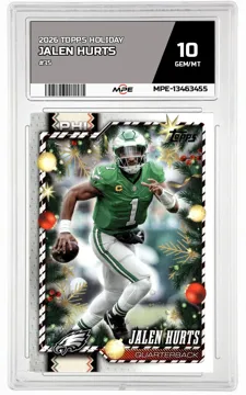 2026 TOPPS HOLIDAY #35 JALEN HURTS MPE 10 GEM/MT — graded card up for auction