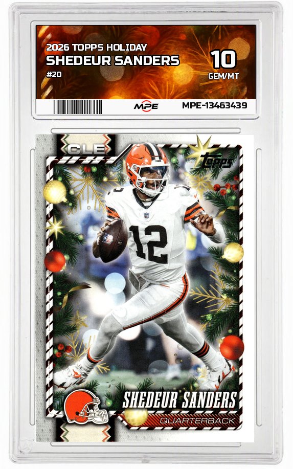 2026 TOPPS HOLIDAY #20 SHEDEUR SANDERS MPE 10 GEM/MT — graded card auctioned from the MPE vault
