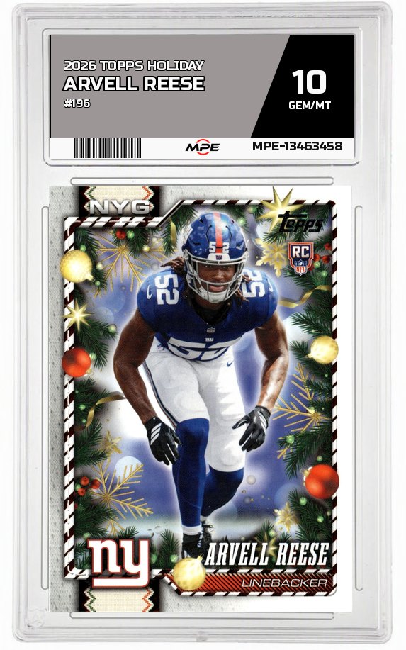 2026 TOPPS HOLIDAY #196 ARVELL REESE MPE 10 GEM/MT — graded card auctioned from the MPE vault