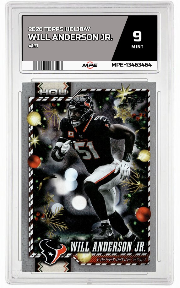 2026 TOPPS HOLIDAY #131 WILL ANDERSON JR. MPE 9 MINT — graded card auctioned from the MPE vault