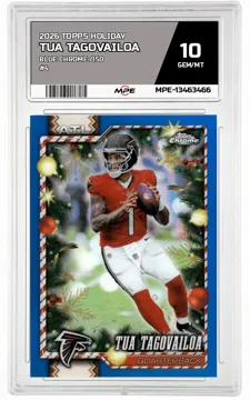 2026 TOPPS HOLIDAY BLUE CHROME /150 #4 TUA TAGOVAILOA MPE 10 GEM/MT — graded card up for auction