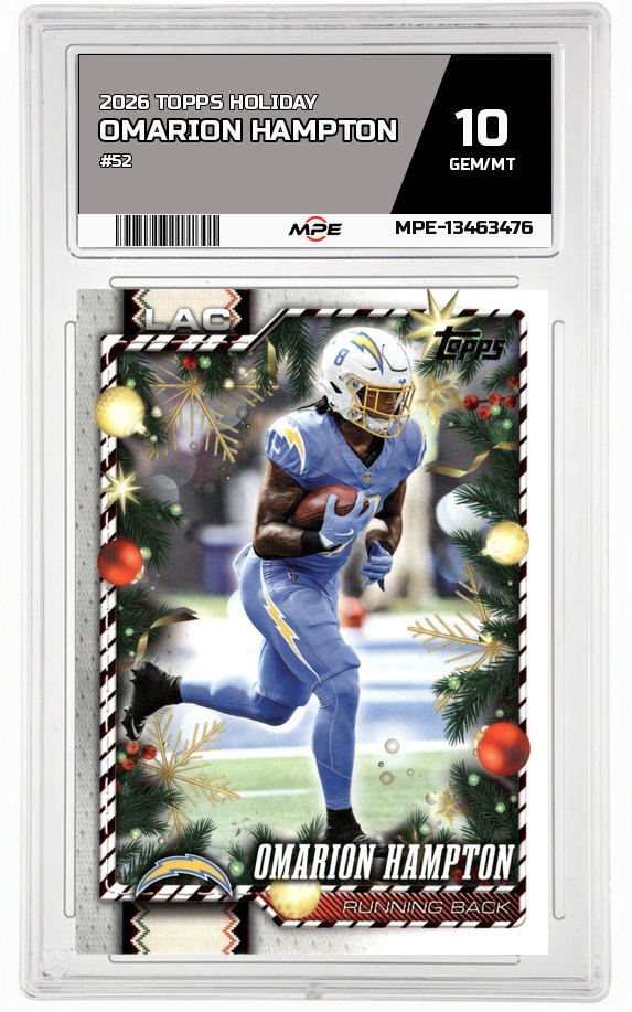 2026 TOPPS HOLIDAY #52 OMARION HAMPTON MPE 10 GEM/MT — graded card auctioned from the MPE vault