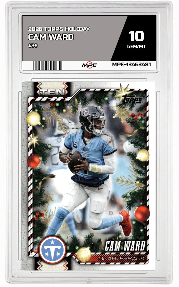 2026 TOPPS HOLIDAY #38 CAM WARD MPE 10 GEM/MT — graded card auctioned from the MPE vault