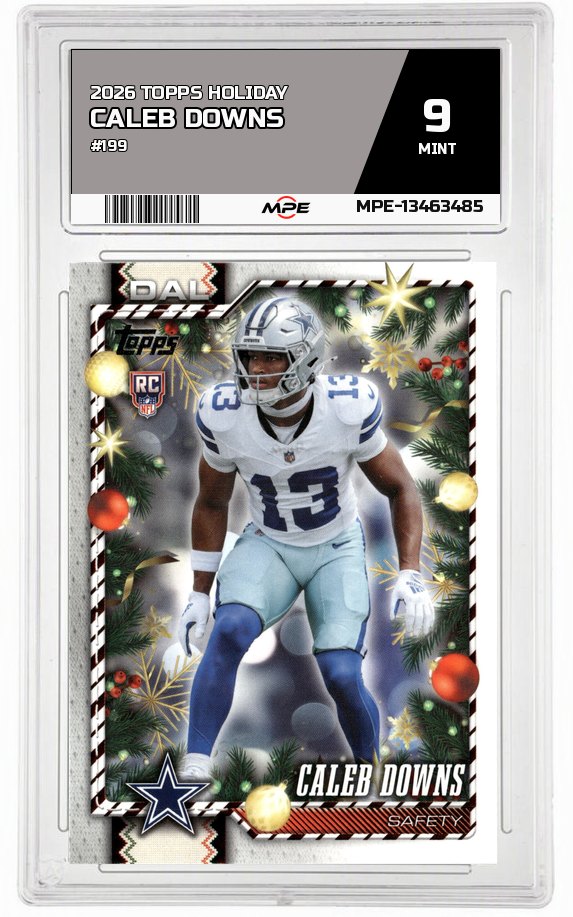 2026 TOPPS HOLIDAY #199 CALEB DOWNS MPE 9 MINT — graded card auctioned from the MPE vault