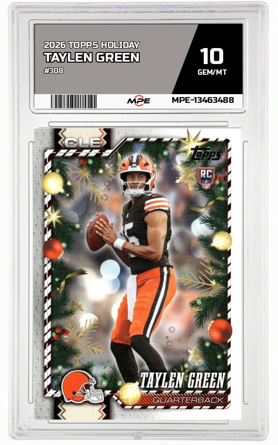 2026 TOPPS HOLIDAY #308 TAYLEN GREEN MPE 10 GEM/MT — graded card auctioned from the MPE vault