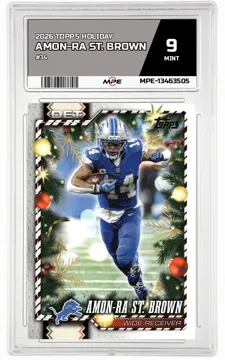 2026 TOPPS HOLIDAY #34 AMON-RA ST. BROWN MPE 9 MINT — graded card up for auction