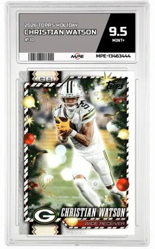 2026 TOPPS HOLIDAY #130 CHRISTIAN WATSON MPE 9.5 MINT+ — graded card up for auction