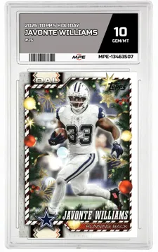 2026 TOPPS HOLIDAY #26 JAVONTE WILLIAMS MPE 10 GEM/MT — graded card up for auction