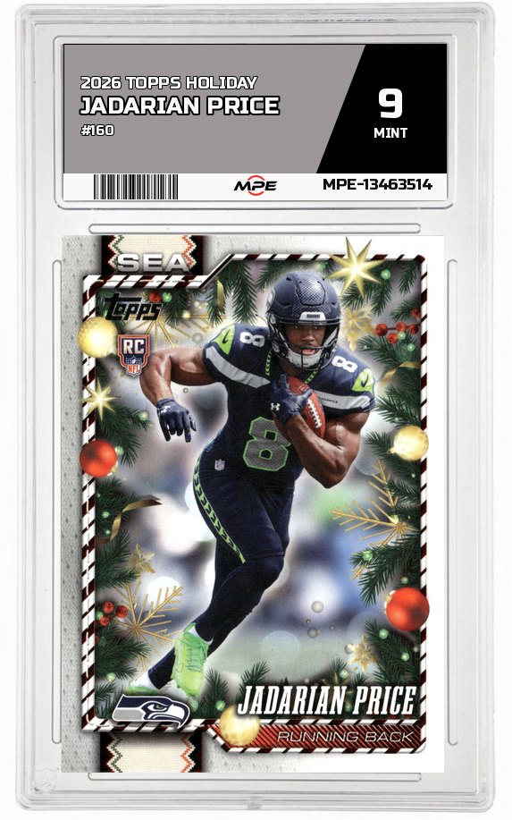 2026 TOPPS HOLIDAY #160 JADARIAN PRICE MPE 9 MINT — graded card auctioned from the MPE vault