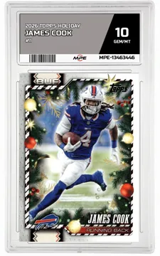2026 TOPPS HOLIDAY #11 JAMES COOK MPE 10 GEM/MT — graded card up for auction