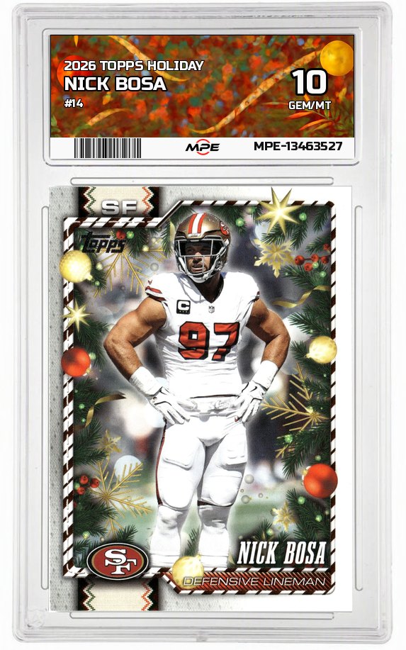 2026 TOPPS HOLIDAY #14 NICK BOSA MPE 10 GEM/MT — graded card auctioned from the MPE vault