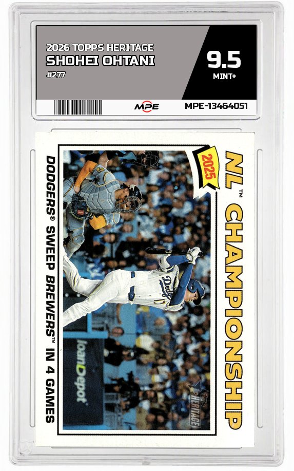 2026 TOPPS HERITAGE #277 SHOHEI OHTANI MPE 9.5 MINT+ — graded card auctioned from the MPE vault