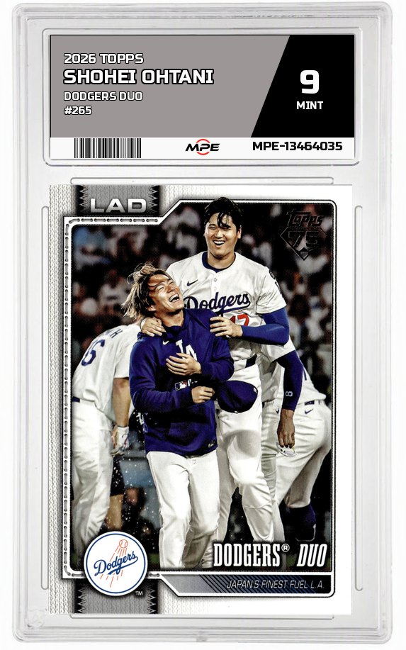 2026 TOPPS DODGERS DUO #265 SHOHEI OHTANI MPE 9 MINT — graded card auctioned from the MPE vault