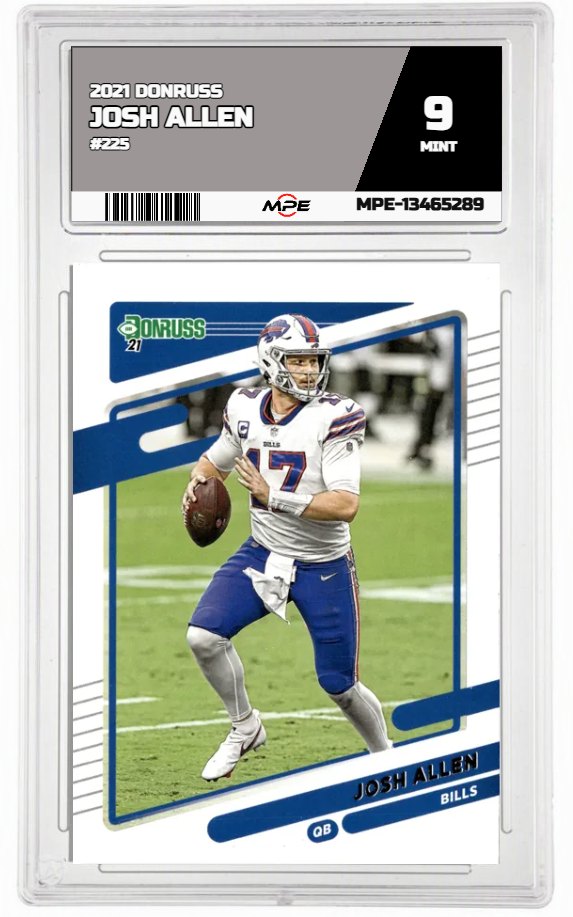 2021 DONRUSS #225 JOSH ALLEN MPE 9 MINT — graded card auctioned from the MPE vault