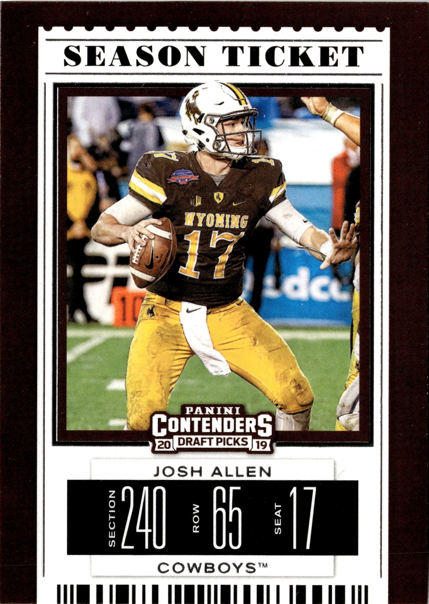 2019 Contenders Draft Picks Josh Allen graded slab