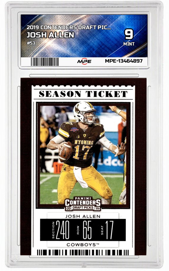 2019 CONTENDERS DRAFT PICKS #53 JOSH ALLEN MPE 9 MINT — graded card auctioned from the MPE vault