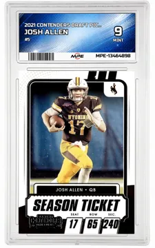 2021 CONTENDERS DRAFT PICKS #5 JOSH ALLEN MPE 9 MINT — graded card up for auction