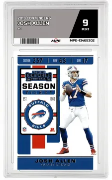 2019 CONTENDERS #3 JOSH ALLEN MPE 9 MINT — graded card up for auction