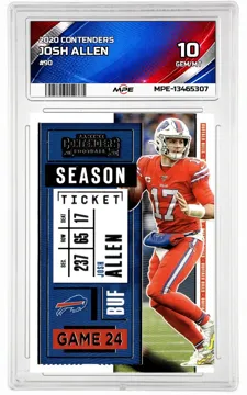 2020 CONTENDERS #90 JOSH ALLEN MPE 10 GEM/MT — graded card up for auction