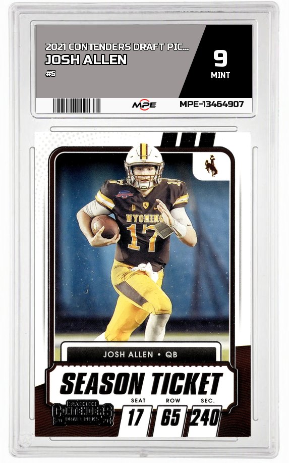 2021 CONTENDERS DRAFT PICKS #5 JOSH ALLEN MPE 9 MINT — graded card auctioned from the MPE vault