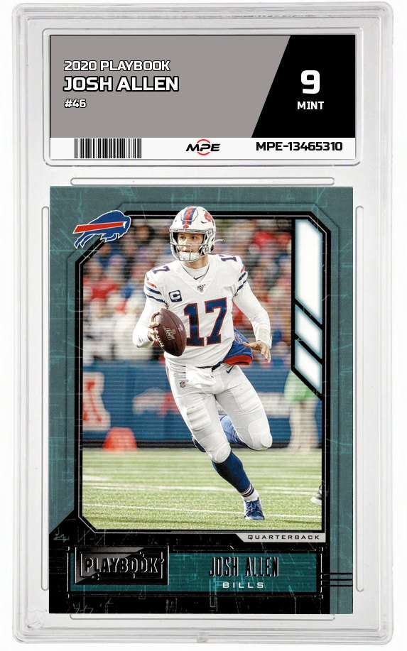 2020 PLAYBOOK #46 JOSH ALLEN MPE 9 MINT — graded card auctioned from the MPE vault