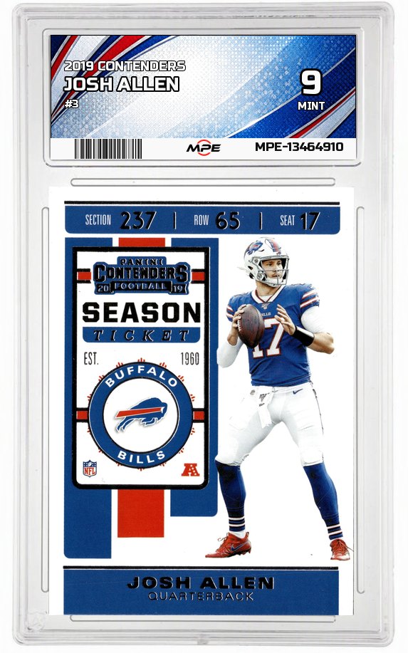 2019 CONTENDERS #3 JOSH ALLEN MPE 9 MINT — graded card auctioned from the MPE vault