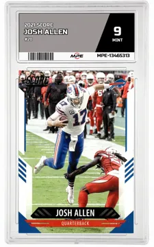 2021 SCORE #20 JOSH ALLEN MPE 9 MINT — graded card up for auction
