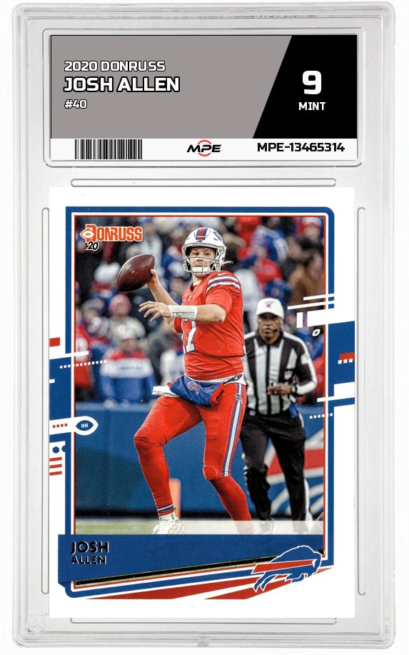 2020 DONRUSS #40 JOSH ALLEN MPE 9 MINT — graded card auctioned from the MPE vault