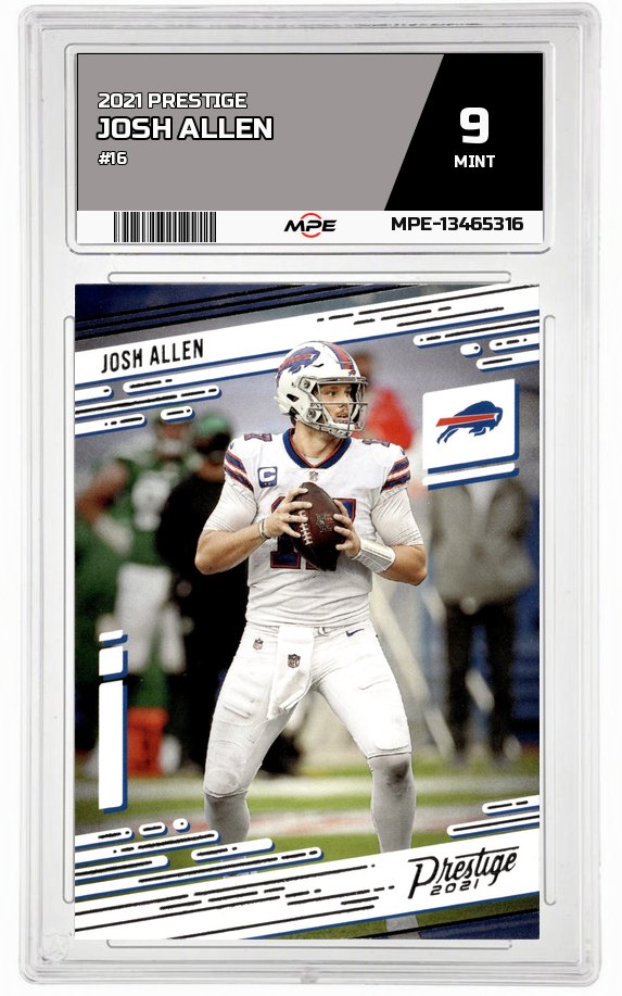 2021 PRESTIGE #16 JOSH ALLEN MPE 9 MINT — graded card auctioned from the MPE vault