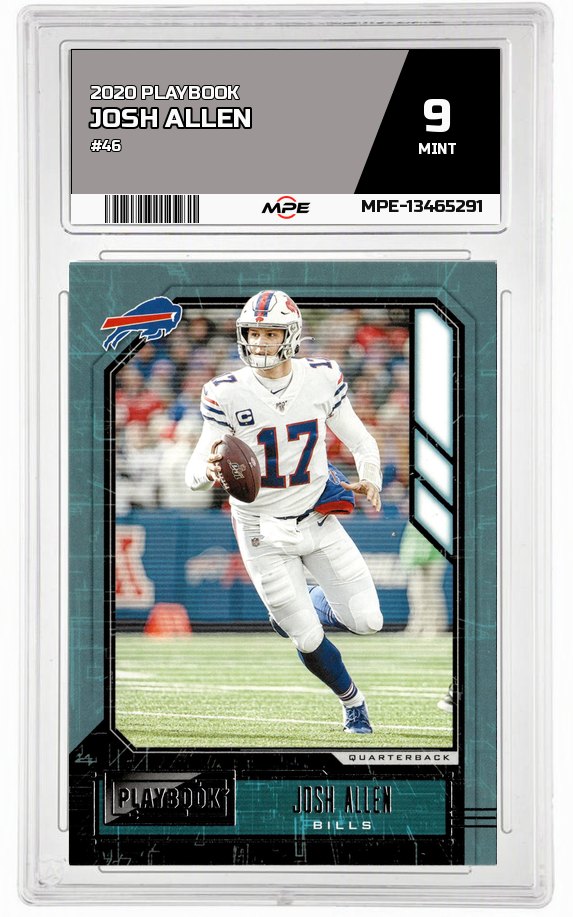 2020 PLAYBOOK #46 JOSH ALLEN MPE 9 MINT — graded card auctioned from the MPE vault