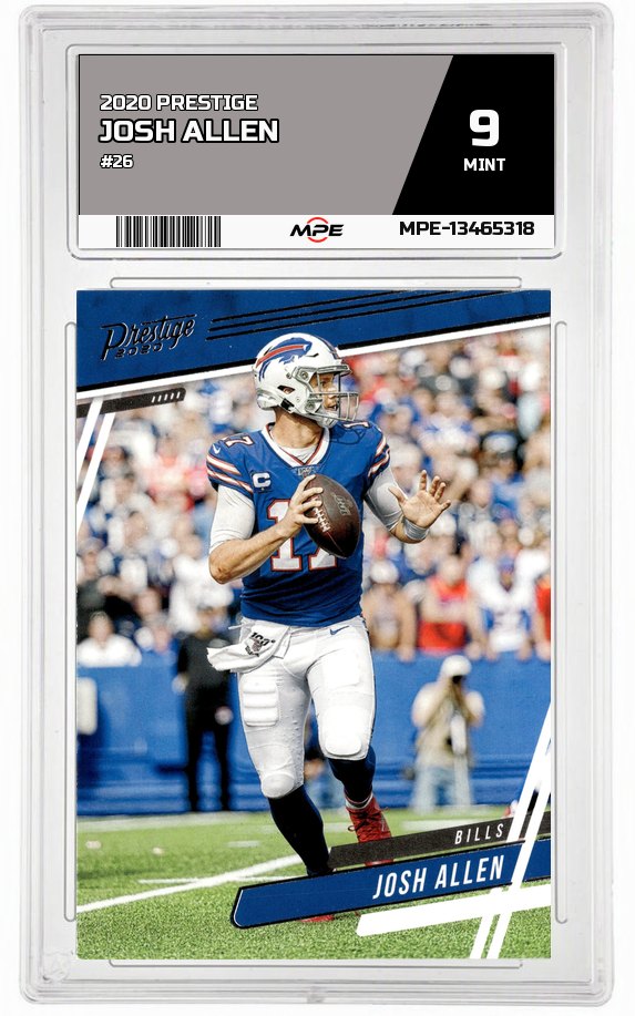 2020 PRESTIGE #26 JOSH ALLEN MPE 9 MINT — graded card auctioned from the MPE vault