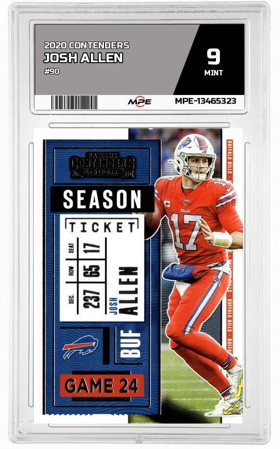 2020 CONTENDERS #90 JOSH ALLEN MPE 9 MINT — graded card auctioned from the MPE vault