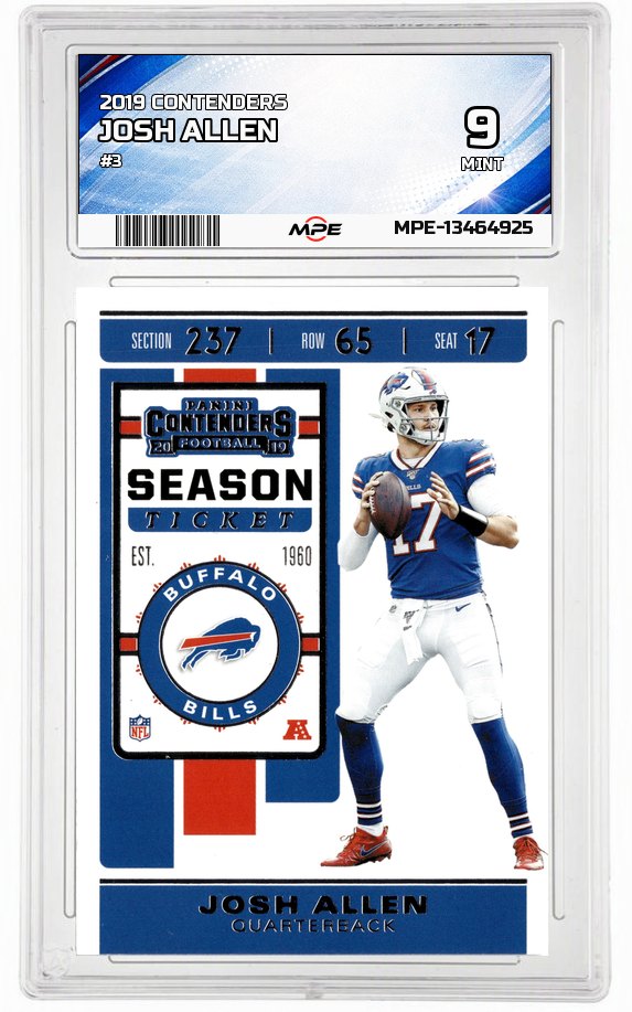 2019 CONTENDERS #3 JOSH ALLEN MPE 9 MINT — graded card auctioned from the MPE vault