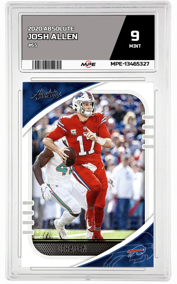 2020 ABSOLUTE #65 JOSH ALLEN MPE 9 MINT — graded card auctioned from the MPE vault