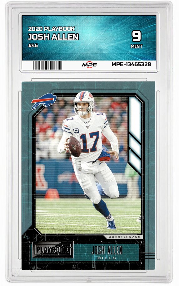 2020 PLAYBOOK #46 JOSH ALLEN MPE 9 MINT — graded card auctioned from the MPE vault
