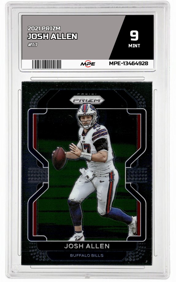 2021 PRIZM #117 JOSH ALLEN MPE 9 MINT — graded card auctioned from the MPE vault