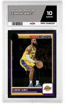2024 HOOPS PREMIUM STOCK #149 LEBRON JAMES MPE 10 GEM/MT — graded card up for auction