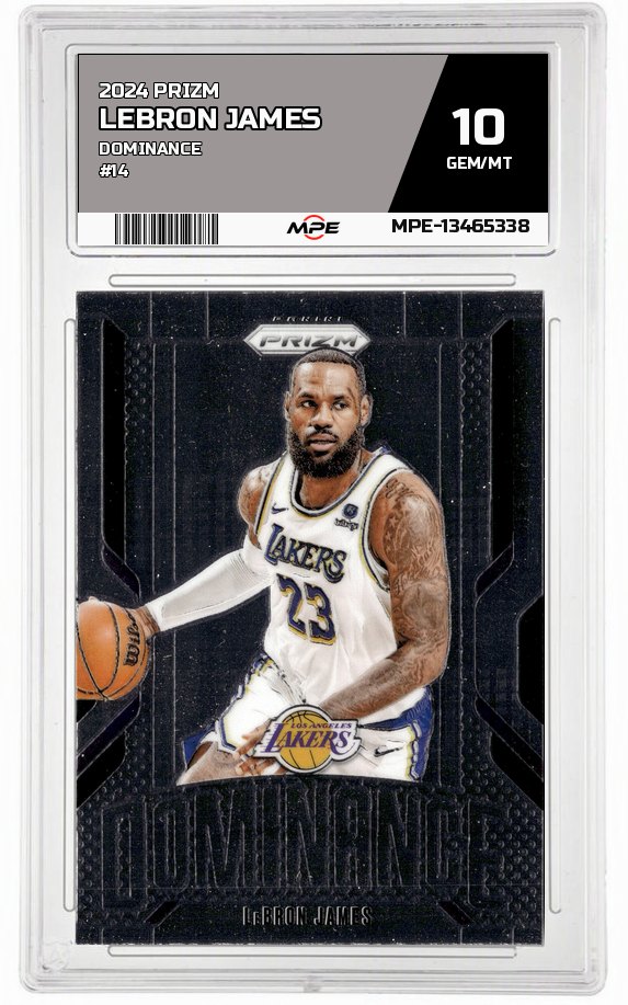2024 PRIZM DOMINANCE #14 LEBRON JAMES MPE 10 GEM/MT — graded card auctioned from the MPE vault