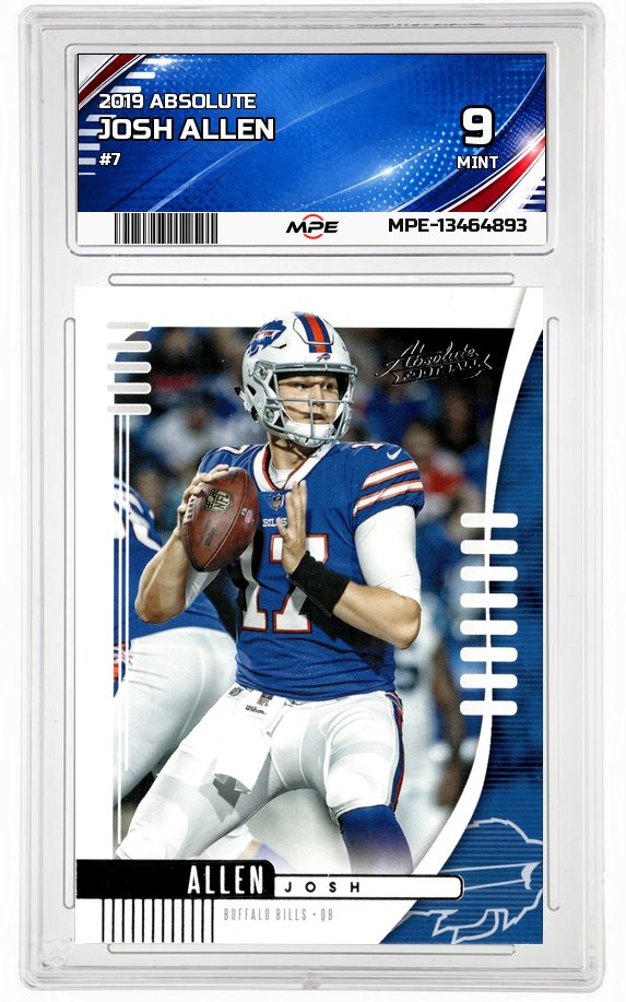 2019 ABSOLUTE #7 JOSH ALLEN MPE 9 MINT — graded card auctioned from the MPE vault