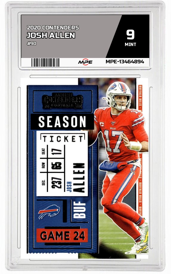 2020 CONTENDERS #90 JOSH ALLEN MPE 9 MINT — graded card auctioned from the MPE vault