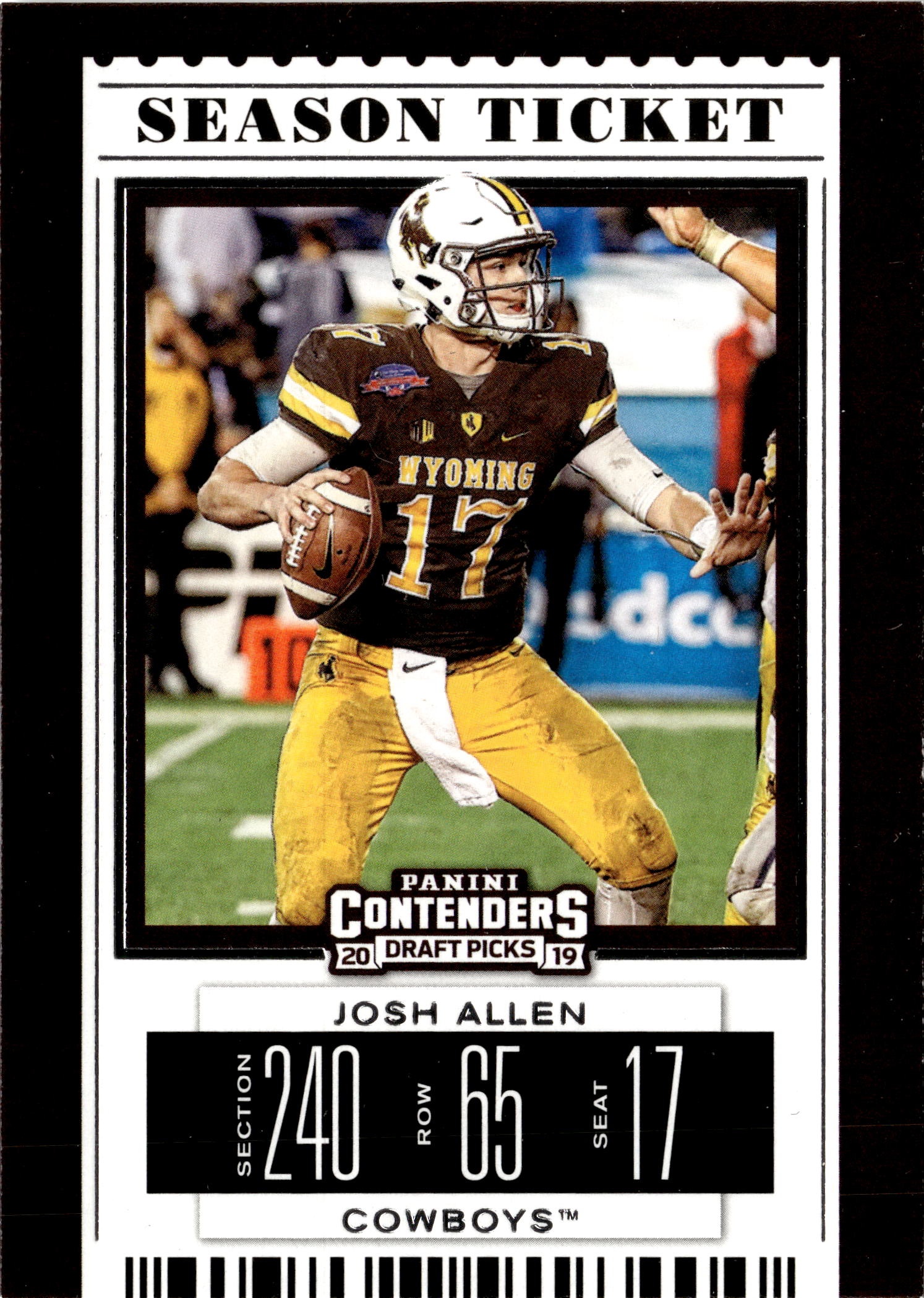 2019 Contenders Draft Picks Josh Allen graded slab