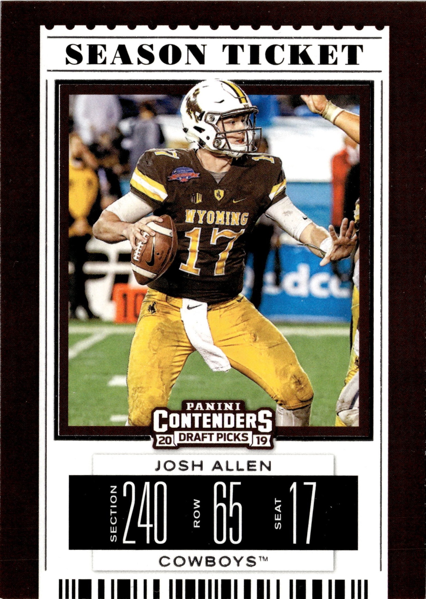 2019 Contenders Draft Picks Josh Allen graded slab