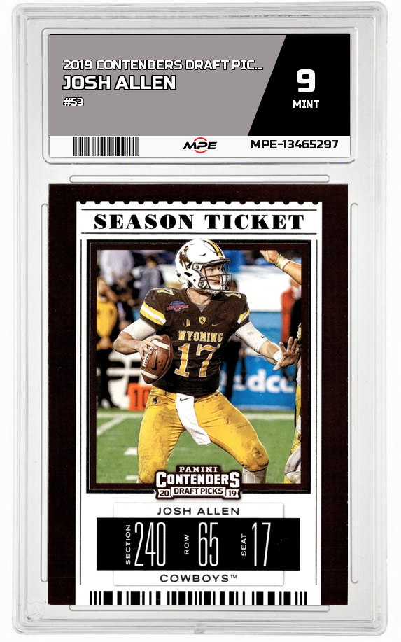 2019 CONTENDERS DRAFT PICKS #53 JOSH ALLEN MPE 9 MINT — graded card auctioned from the MPE vault
