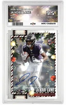 2026 TOPPS HOLIDAY AUTO #181 JA'KOBI LANE MPE 9.5 MINT+ — graded card up for auction